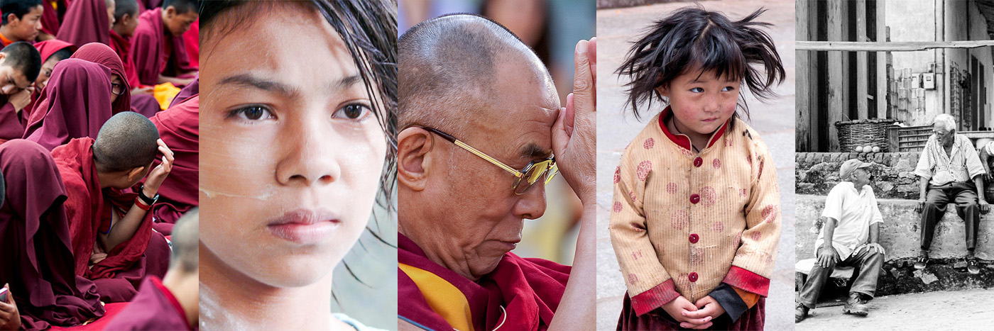 Tibetische Mönche (Indien - Ladakh), Mädchen mit traditioneller Bemalung (Mynamar), Dalai Lama, kleine Hope, tibeisches Mädchen (Tibet), alltägliches Leben (Kuba)