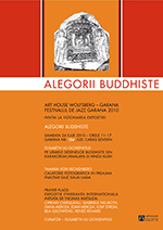 Plakat für die Ausstellung Alegorii Buddhiste in Rumänien